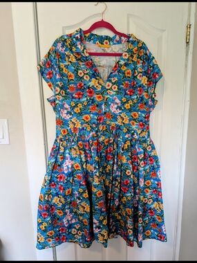 Bernie Dexter Tropical Floral Cotton Dress – 4XL (Fits Small)